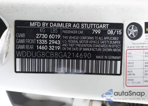 2016 Mercedes-Benz S 550 z USA, uszkodzony, nr VIN WDDUG8CB8GA214690